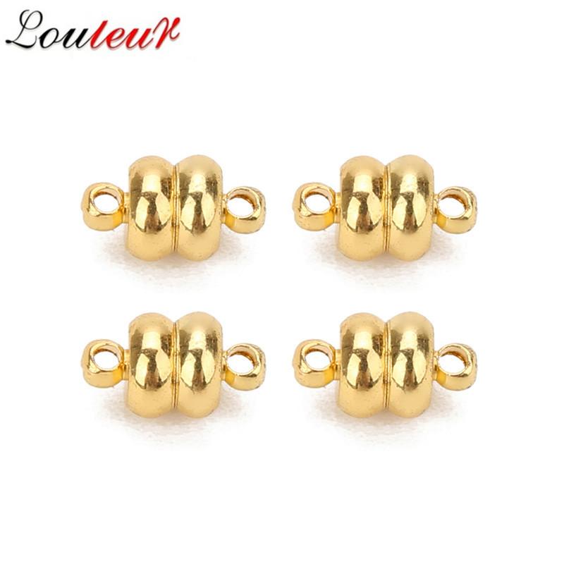 10pcs Round Copper Strong Magnetic Clasps For 7mm Leather Cord Bracelets Connectors for DIY Jewelry Making For Beginner Necklace