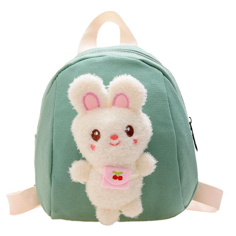 Adorable Children's Mini Backpack Soft Plush Rabbit Design Lightweight Shoulder Bag