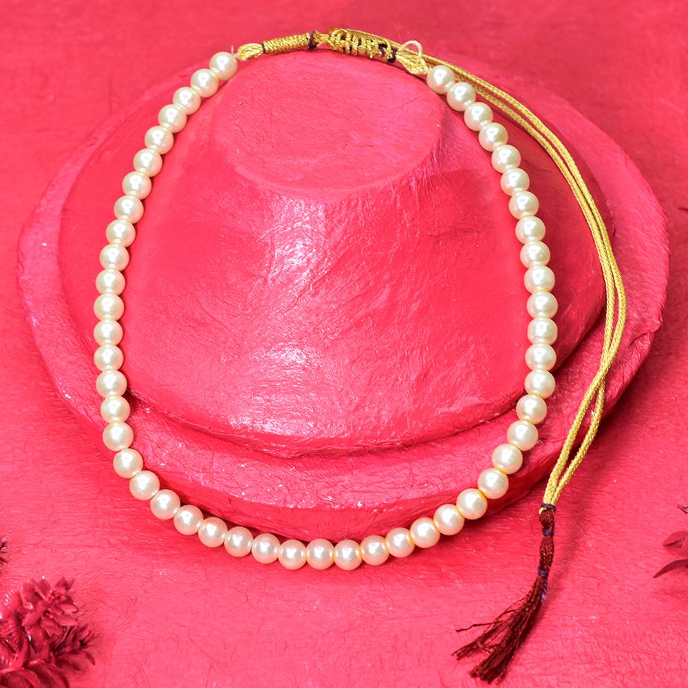 Natural Pearl 172.29 Ct Round with Adjustable Gold Thread 50 Gems Clasp Jewelry my-427-k