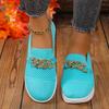 Women's Spring Flat Round-Toe Breathable Knit Loafers.