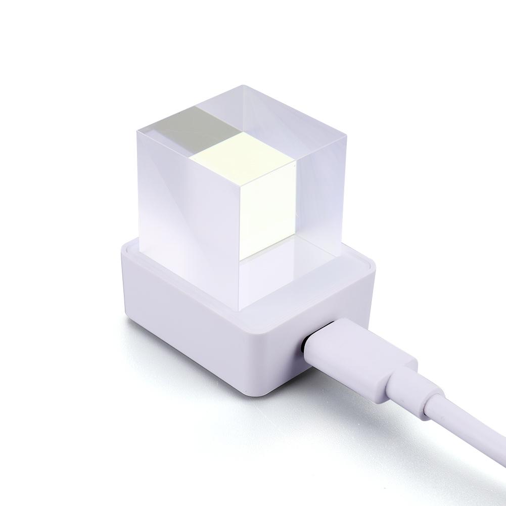 GeekMagic GIFTV Crystal Cube Holographic Mini Electric Digital Clock Desktop Smart Weather Station DIY Animations Photo Display