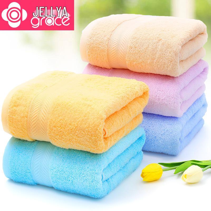 

Jie Liya Spiral Bath Towel 6733 - Soft Pure Cotton, Solid Color, Logo-Ready, Ideal as Holiday or Return Gift. 140*70 cm жёлтый