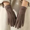 Thick Women Mittens Velvet Suede Gloves Skiing Winter Cycling Gloves  Outdoor