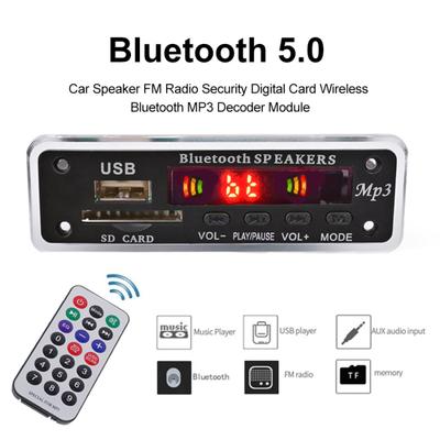 Altoparlante per auto FM Scheda digitale Radio Sicurezza Bluetooth-compatibile Modulo decoder MP3 wireless