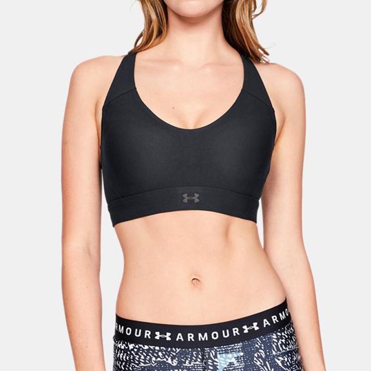 Under Armour Vanish Mid Sports Bra Medium Support Women Underwear Black Gray 1311811-003