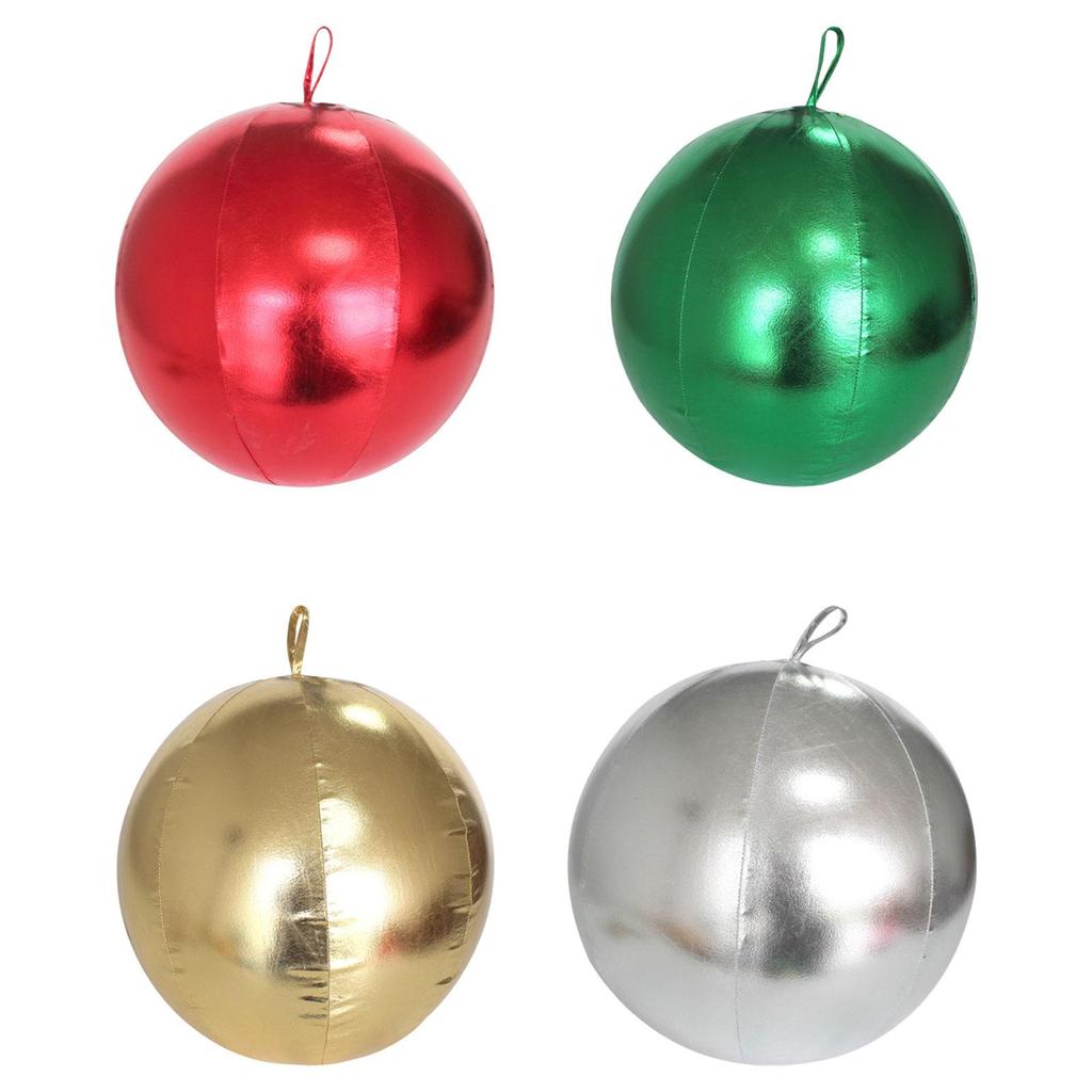 Inflatable Christmas Ball Xmas Ball Garden Decoration Hanging Ball PVC Bauble for Front Door Yard Christmas Tree Festival