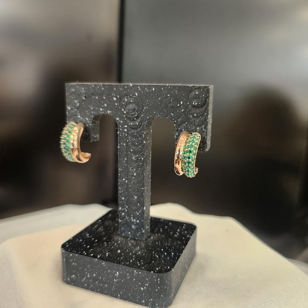 ARTRIA Boucles d'oreilles Tourmaline E Cubique Émeraude asymétriques EGSERKK0003EMF