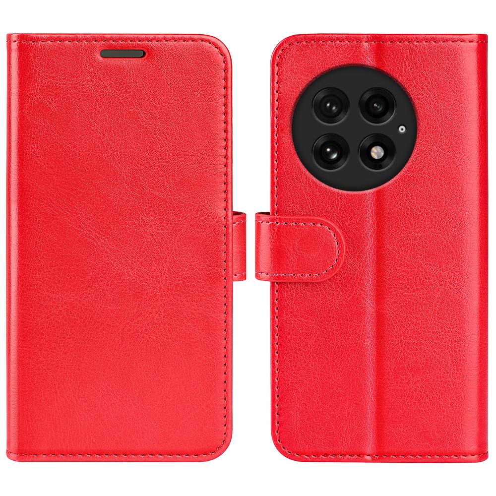 

Для OnePlus 13 чехол-кошелек Crazy Horse Texture Stand кожаный чехол для телефона Red