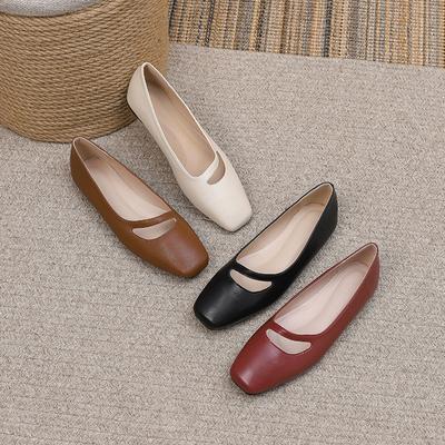 Bailarinas informales para mujer, mocasines de piel sintética, zapatos planos con punta cuadrada, cómodos, para el trabajo, la oficina, elegantes, para caminar