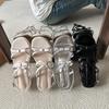 Fashion New Women's Soft Bottom Bow Slippers Elegant Beach Sandals Sweet Fashionable Peep-toe Low Heel Luxury Line with Beach Shoes
