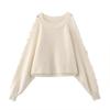 TAOP&ZA Women's Crew Neck Long Sleeve Knitted Pullover Sweater