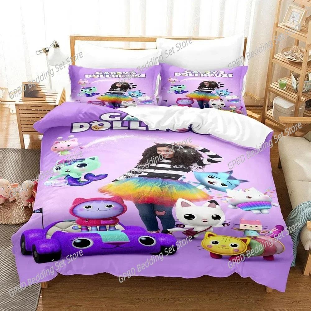 Gaby Dolhouse Beding Set For Bedrom Soft Modern Bedspreads Comefortable Children Kids Soft Duvet Cover Comfortable Quilt Cover And Pilowcase
