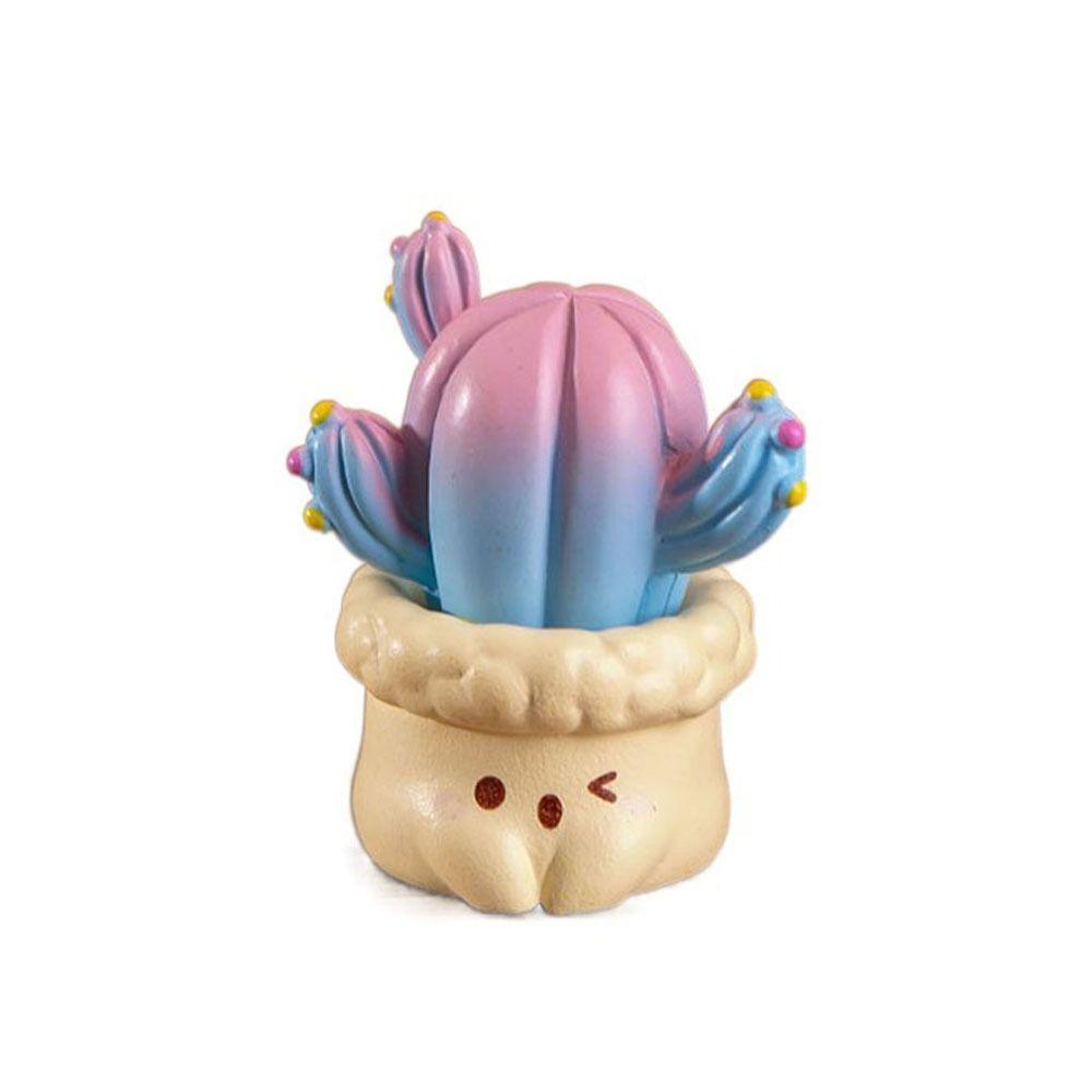 Multicolor Miniature Cactus Bonsai Resin Simulation Succulents Potted  Party Festival