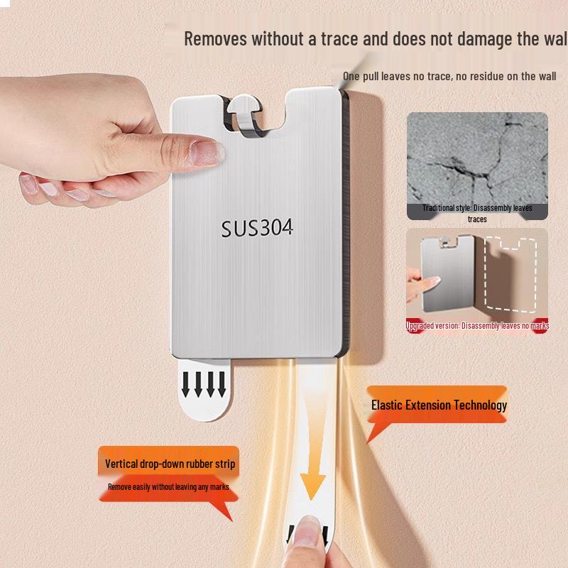 Seamless Stainless Steel Picture Hanging Hooks - No Punching Needed for Securely Mounting Photo Frames and Wedding Photos.
