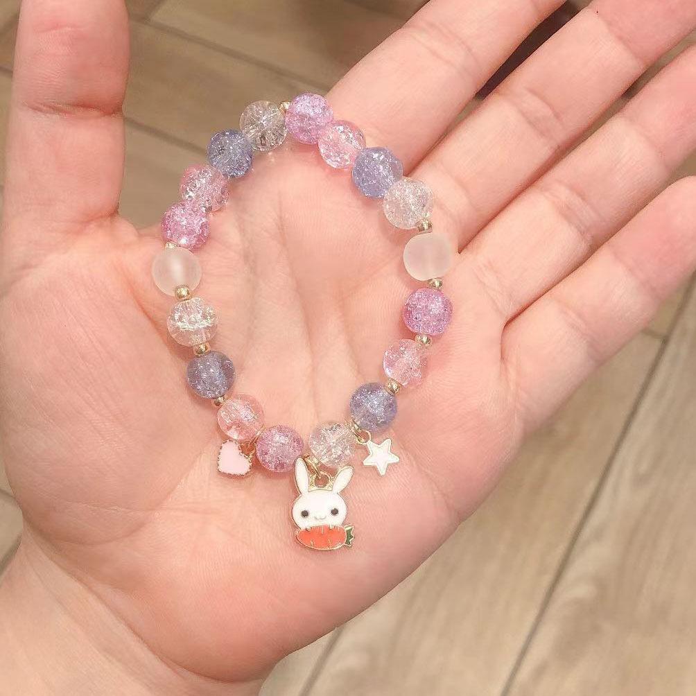 Crystal Bracelet Alloy Colored Beaded Bracelet Student Friendship Fashion Bracelet Bead Glass Hot Selling New Cartoon