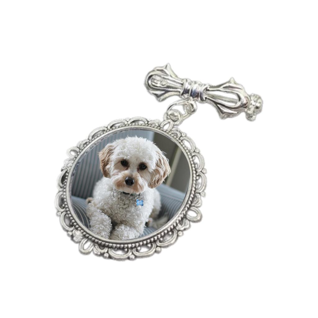 Stilvoller Hochzeitsfoto-Anstecker Einzigartiger Foto-Anhänger Brosche für Weihnachten Spitzes ovales Braut-Brustnadel-Accessoire Party-Schmuck