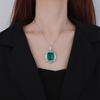 Jewelry Copper Bottom Gold-Plated Simulation Color Treasure Luxury Inlaid Square 20 * 23 Pendant Necklace