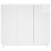 High Gloss White Sideboard 85.5 X 31 X 75 Cm Engineered Wood