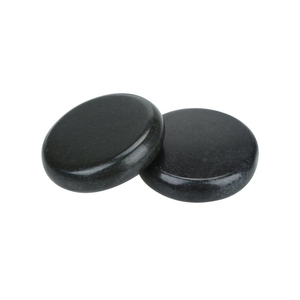 Windfulogo 4-Piece Hot Massage Stone Set - Natural Lava Basalt Spa Massage Warm Stones, Black (8x8cm)