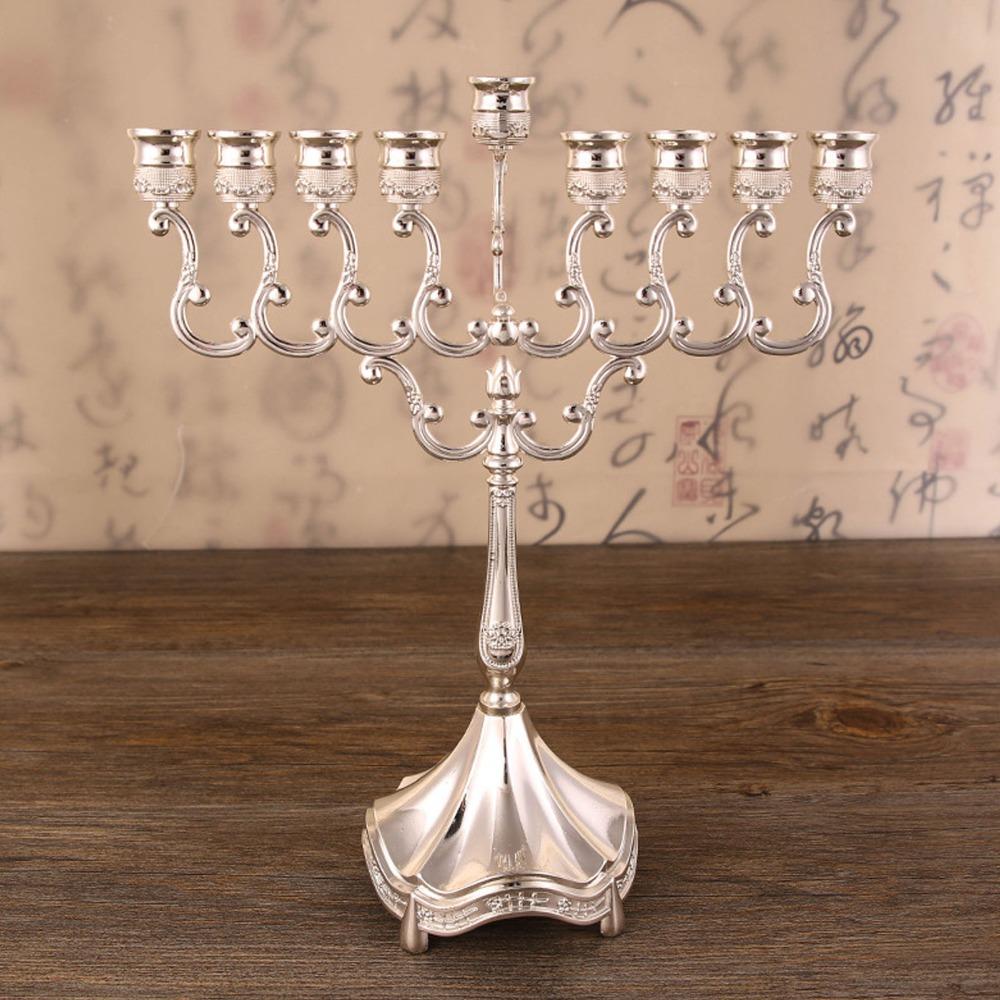 4pcs Silver Candle Holder 9 Branch Candelabra Decorative Candlestick Wedding Decoration