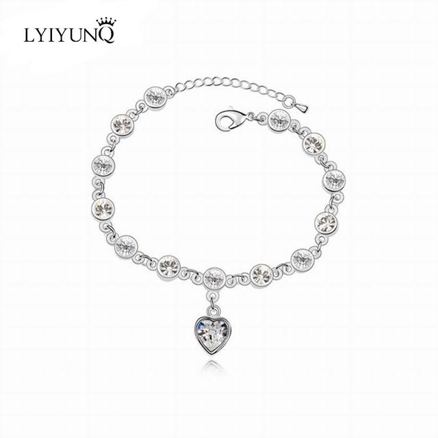 Fashion Bracelet Wedding Female Heart Crystal Bracelets For Women Luxury Temperament Silver -Color Fine Jewelry Gift