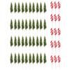 55/60Pcs Artificial Pine Branch Christmas Holly Berries Branch Faux Greenery Pine Needle Pick Fake Red Berry Stems Xmas Holiday Party Decoration