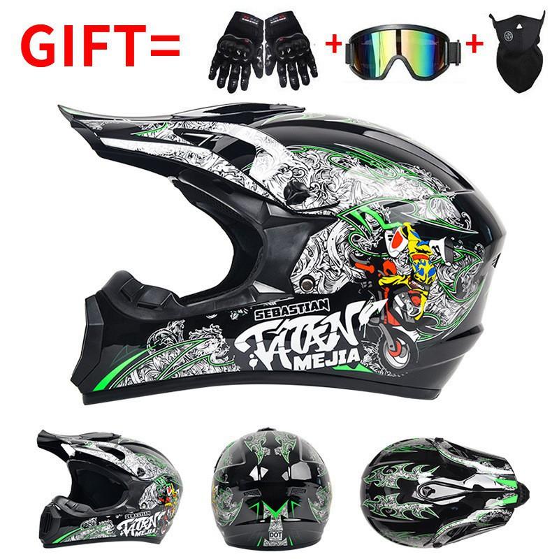 DOT Certified Motorcycle Full Helmet Off-road Mountain Bike Downhill Riding Safety