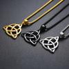 Vnox Viking Celtic Knot Necklaces for Men Stainless Steel Triple Knot Pendants Casual Male Jewelry with 24" Box Chain