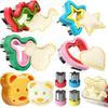 9-Piece Sandwich Cutter Set With Cartoon Bread Pocket Molds Bento Lunch Cookies Fruits Vegetables