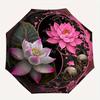 Lotus Flower Yin Yang Symbol Art Print Poster Wall Decor Umbrella, Portable 3 Fold Compact Umbrella for Men & Women,S97