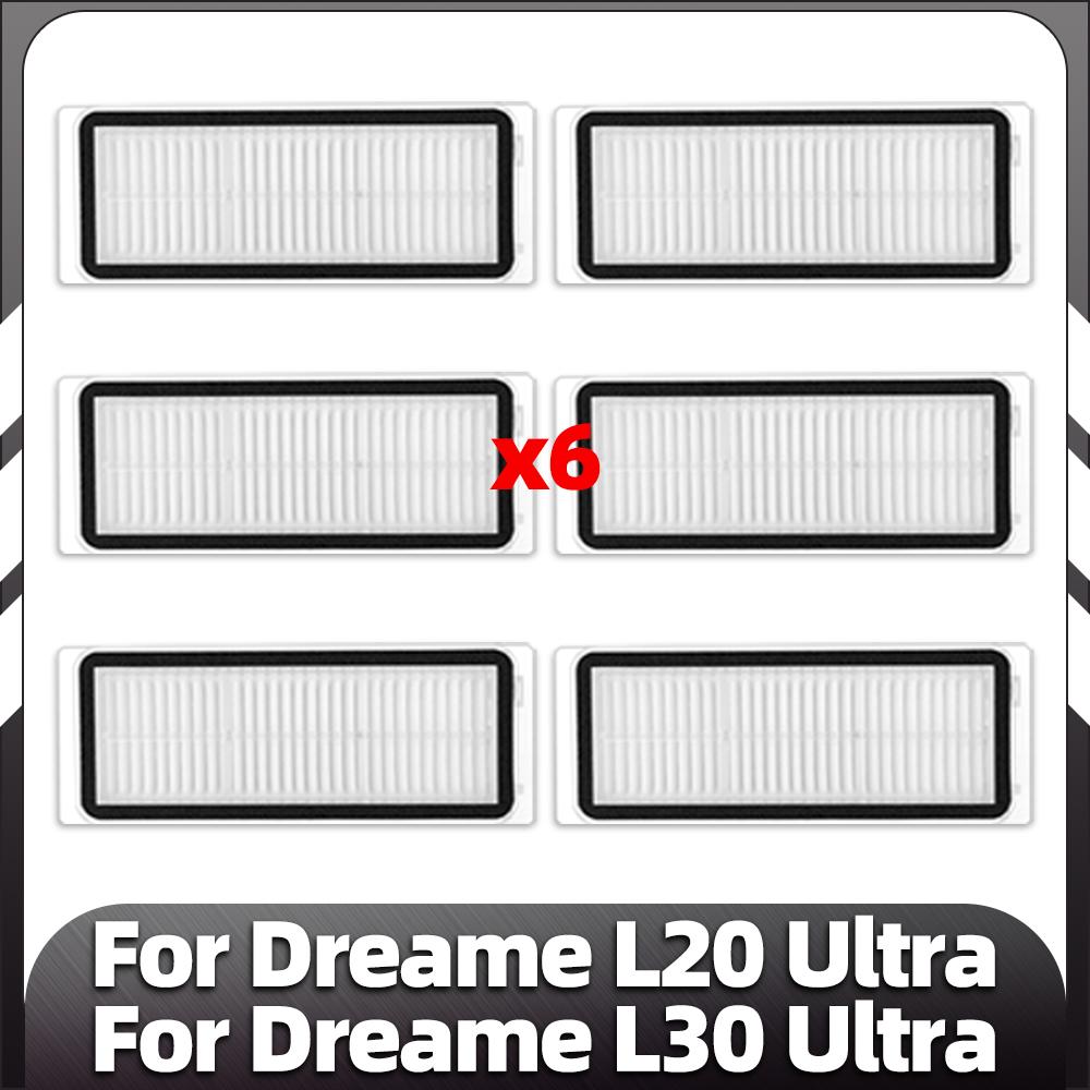 For Dreame L20 Ultra / L30 Ultra / X20 Pro Robot Vacuum Parts Main Side Brush HEPA Filter Mop Pad Dust Bag Spare Accessories