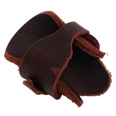 Boog Pijl Duimbeschermer Recurve Traditionele Boog Vingertop Beschermer Boogschieten Duimring Tap Donkerbruin