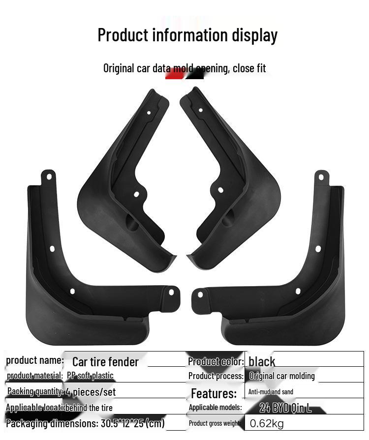 BYD Qin L Soft Rubber Mudguards: Front & Rear Tire Modifications