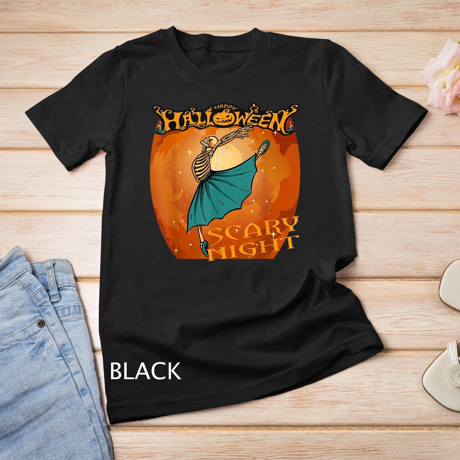 Scary Night costume Skeleton Ballet Happy Halloween Unisex T-Shirt Mens Womens Tees Top XL