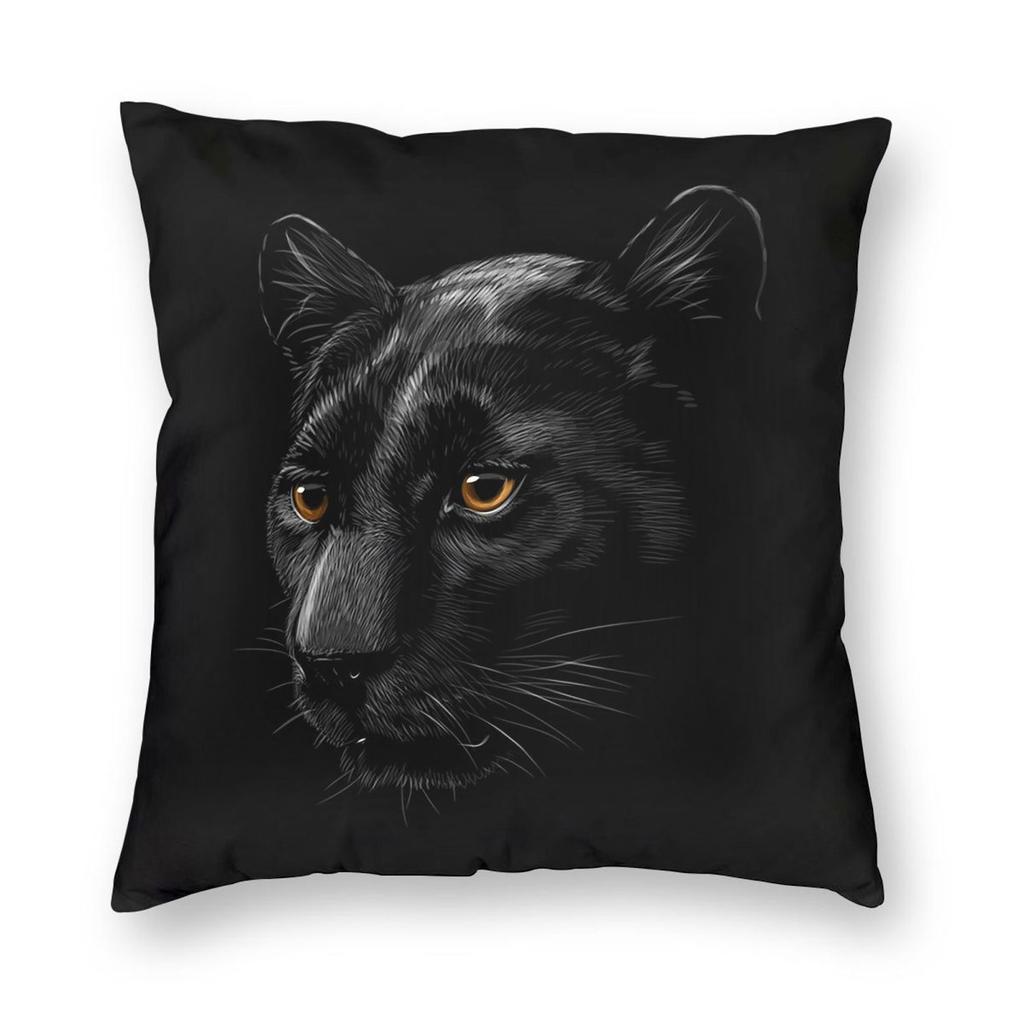 Four Animal Head Lion Tiger Black Panther And Wolf Square Pillowcase Pillow Cover Cushion Throw Pillow for Home Bedroom Car