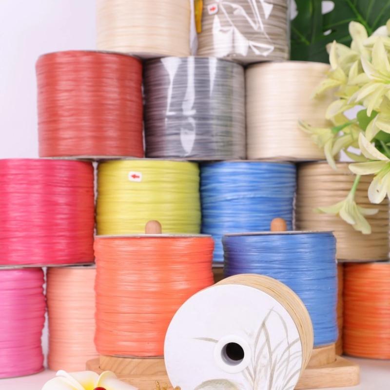 600M Matte Raffia Yarn 330g Artificial Plant Fibre Crochet Yarn for DIY Knitting Straw Hat Handbags Storage Household Items