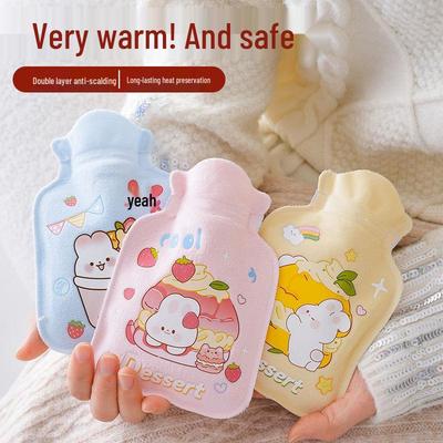 Plush Hot Water Bottle with Thickened Explosion-Proof Design for Period Relief and Warming Hands or Feet.
