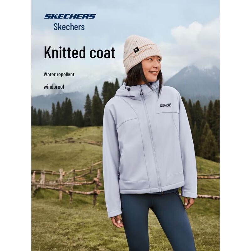 Skechers Women s Water-Repellent Knitted Hooded Jacket XL