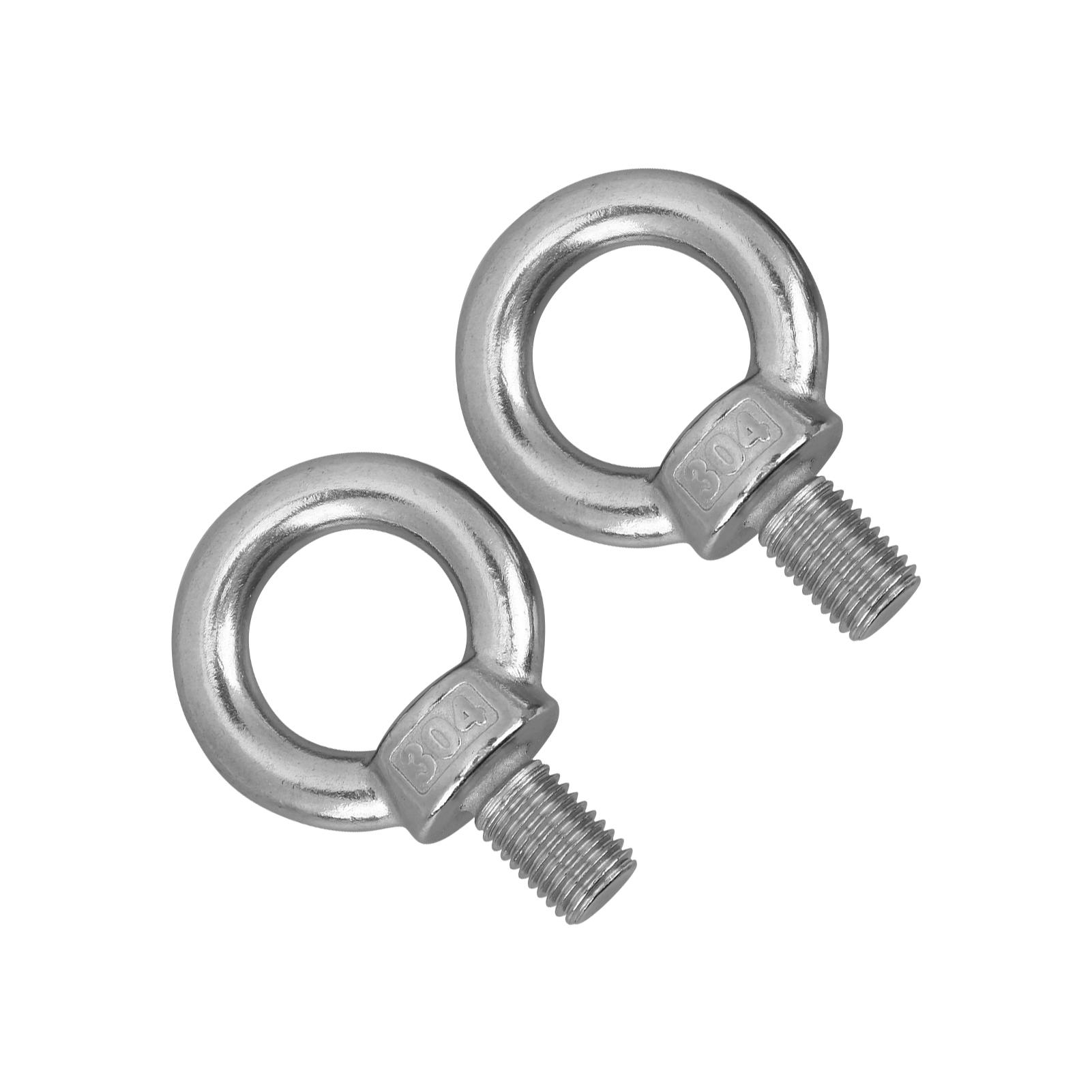

2Pcs Stainless Steel Lifting Ring Eye Bolt Heavy Duty Marine Grade Ring Screw BoltsM16
