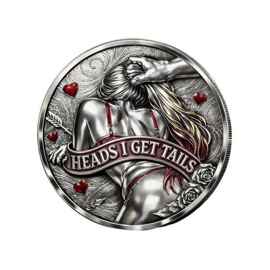 Heads Get Tail/Tails Get Head Commemorative Coin Double-Sided Cheeky Decision Coins Lucky Token Gift for Adults Date Night Ideas