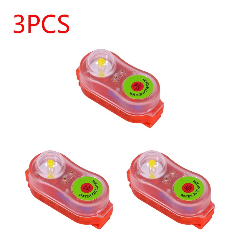 1-5Pcs LED Lithium Seawater Self-Lighting Light Life Jacket Light Waterproof Plastic Life-saving Vest Lamp For Adults Children