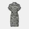 Zebra Print Short Sleeve Dress Woman