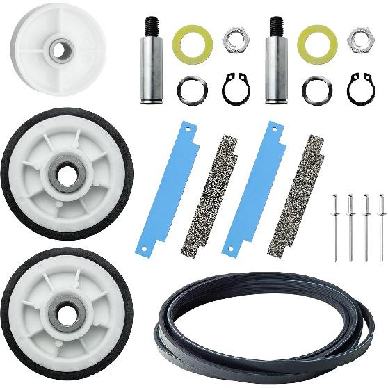 12001541 303373K Dryer Drum Support Roller Kit Dryer Repair Kit, 306508 Drum Bearing Kit, WP6-3700340 Dryer Idler Pulley & WP33002535 Drum Belt,
