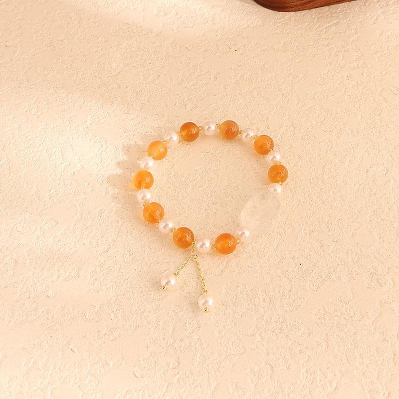 Sugar Heart Agate Remarks Bracelet Pixiu Bracelet Gift Live Douyin Popular