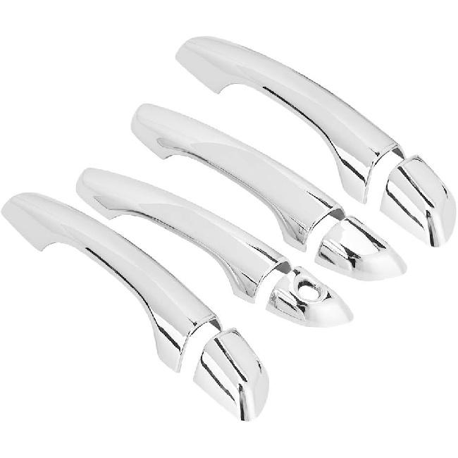 Qiilu Car Exterior Door Handle Cover Trim for Hyundai Elantra 2018-2019 8pcs Car Door Handle Grip Covers Exterior ABS Silver for Left-Hand Driving