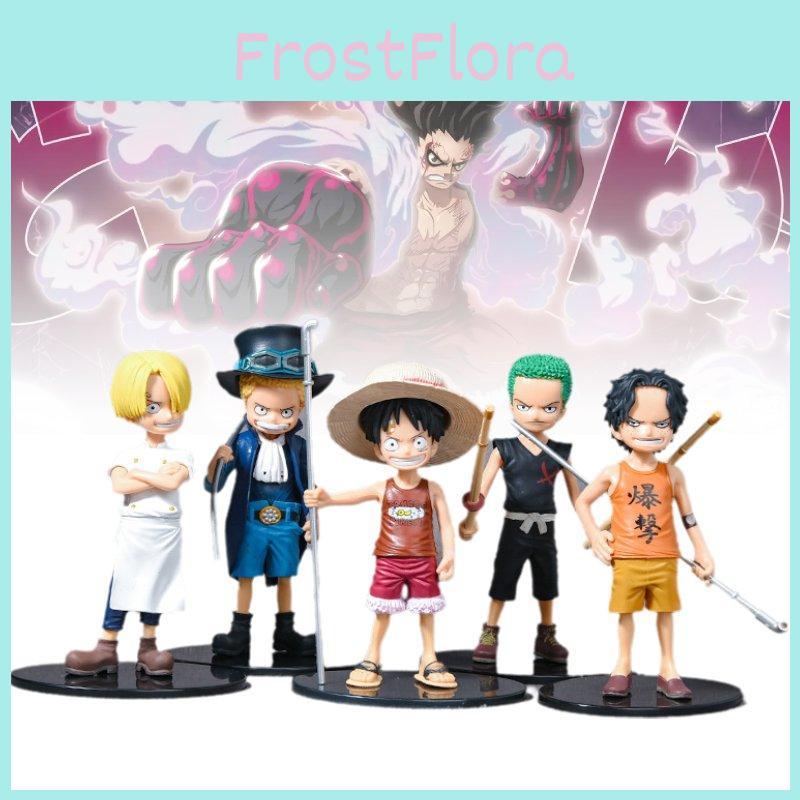 Vibrant Anime Pvc Statues Collection Featuring Luffy Sabo Ace Sanji Zoro Design