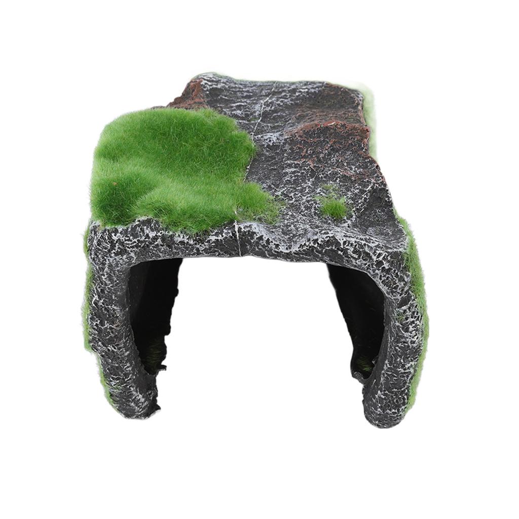 Reptile Hideout Cave Resin Tortoise Cave Basking Platform Aquarium Decor for Gecko Spiders Frogs Turtles