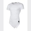 T-shirt Uni Homme Unisexe Coupe Ample avec Ourlet Irrégulier et Détails Déchirés.