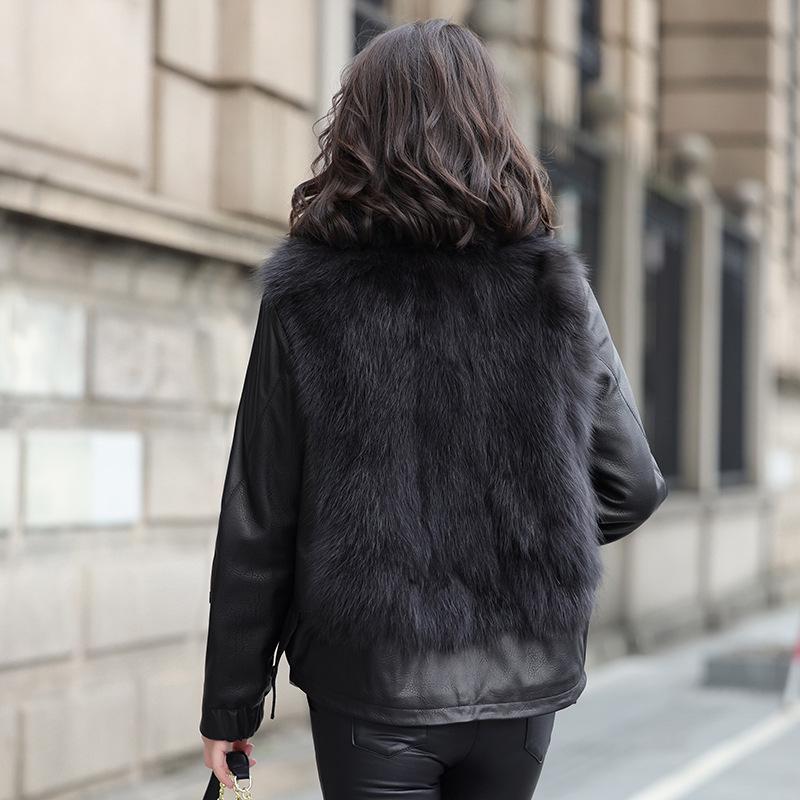 Women's 2025 Genuine Leather & Sheepskin Fur One-Piece Winter Coat