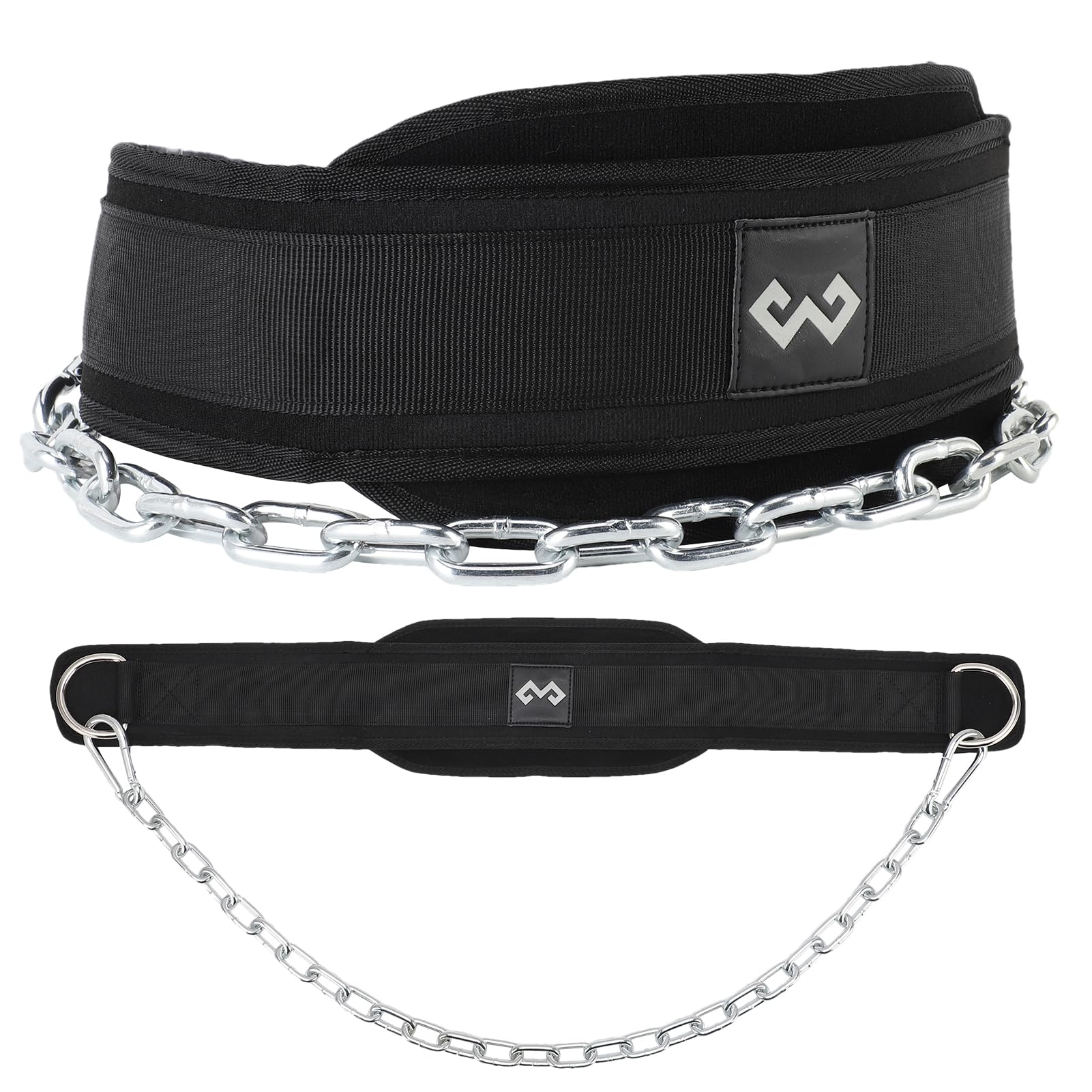 Neoprene Weightlifting Belt With Chain For Gym Workout Crossfit Dip Belt Waist Support Weight Lifting чёрный
